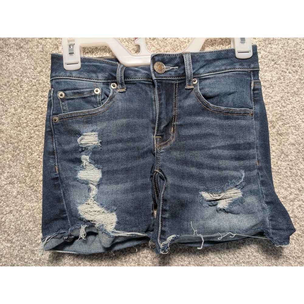 American Eagle Jean Shorts Womens Size 00 Distressed Next Level Stretch